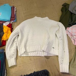White hollister cropped sweater